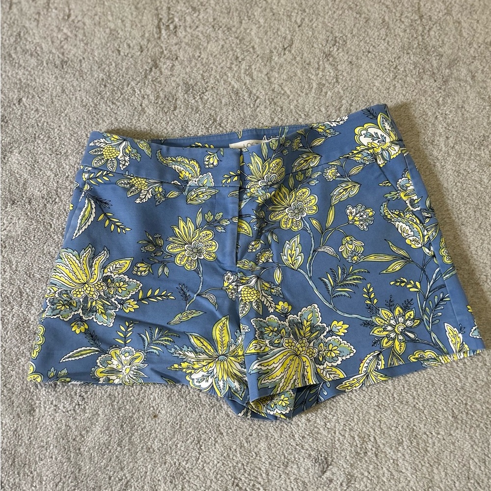 Loft Women’s The Riviera Short Blue Yellow Floral Size 6
